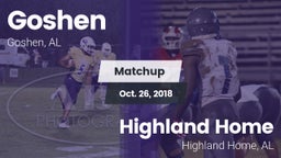 Matchup: Goshen vs. Highland Home  2018