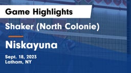 Shaker  (North Colonie) vs Niskayuna  Game Highlights - Sept. 18, 2023
