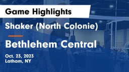 Shaker  (North Colonie) vs Bethlehem Central  Game Highlights - Oct. 23, 2023