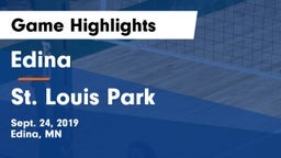 Edina  vs St. Louis Park  Game Highlights - Sept. 24, 2019
