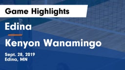 Edina  vs Kenyon Wanamingo Game Highlights - Sept. 28, 2019