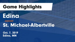 Edina  vs St. Michael-Albertville  Game Highlights - Oct. 7, 2019