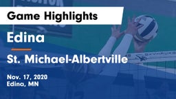 Edina  vs St. Michael-Albertville  Game Highlights - Nov. 17, 2020