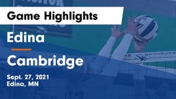 Edina  vs Cambridge  Game Highlights - Sept. 27, 2021