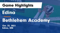 Edina  vs Bethlehem Academy  Game Highlights - Oct. 23, 2021