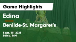 Edina  vs Benilde-St. Margaret's  Game Highlights - Sept. 18, 2023