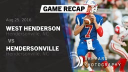 Recap: West Henderson  vs. Hendersonville  2016