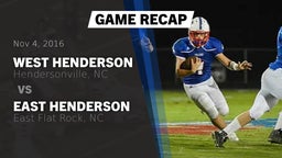 Recap: West Henderson  vs. East Henderson  2016