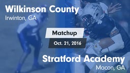 Matchup: Wilkinson County vs. Stratford Academy  2016