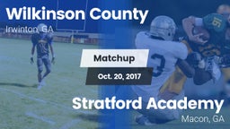 Matchup: Wilkinson County vs. Stratford Academy  2017