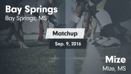 Matchup: Bay Springs vs. Mize  2016