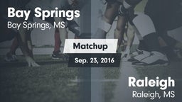 Matchup: Bay Springs vs. Raleigh  2016