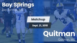 Matchup: Bay Springs vs. Quitman  2018