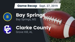 Recap: Bay Springs  vs. Clarke County  2019
