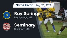 Recap: Bay Springs  vs. Seminary  2021