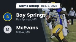 Recap: Bay Springs  vs. McEvans  2022