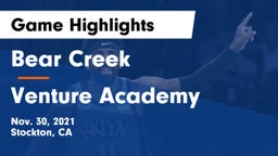 Bear Creek  vs Venture Academy Game Highlights - Nov. 30, 2021
