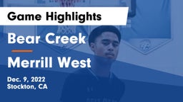 Bear Creek  vs Merrill West  Game Highlights - Dec. 9, 2022