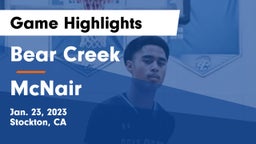 Bear Creek  vs McNair  Game Highlights - Jan. 23, 2023