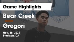 Bear Creek  vs Gregori  Game Highlights - Nov. 29, 2023