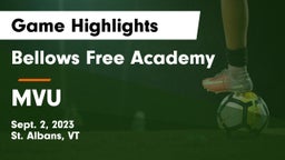 Bellows Free Academy  vs MVU Game Highlights - Sept. 2, 2023