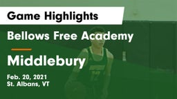 Bellows Free Academy  vs Middlebury  Game Highlights - Feb. 20, 2021