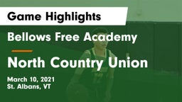 Bellows Free Academy  vs North Country Union  Game Highlights - March 10, 2021