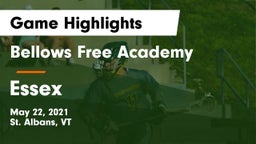Bellows Free Academy  vs Essex  Game Highlights - May 22, 2021