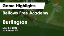 Bellows Free Academy  vs Burlington  Game Highlights - May 24, 2022