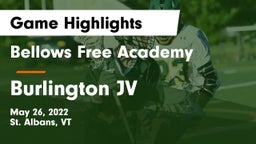 Bellows Free Academy  vs Burlington JV Game Highlights - May 26, 2022