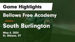 Bellows Free Academy  vs South Burlington Game Highlights - May 4, 2024