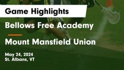 Bellows Free Academy  vs Mount Mansfield Union  Game Highlights - May 24, 2024