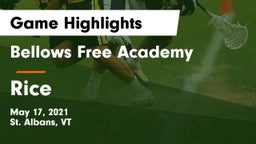 Bellows Free Academy  vs Rice Game Highlights - May 17, 2021