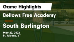 Bellows Free Academy  vs South Burlington Game Highlights - May 20, 2022