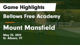Bellows Free Academy  vs Mount Mansfield Game Highlights - May 25, 2022