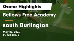Bellows Free Academy  vs south Burlington  Game Highlights - May 20, 2023