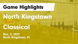 North Kingstown  vs Classical  Game Highlights - Nov. 3, 2022