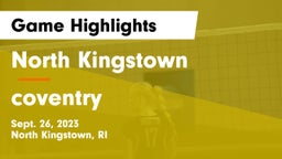North Kingstown  vs coventry Game Highlights - Sept. 26, 2023