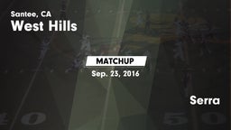 Matchup: West Hills vs. Serra 2016