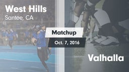 Matchup: West Hills vs. Valhalla 2016