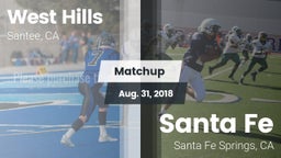 Matchup: West Hills vs. Santa Fe  2018