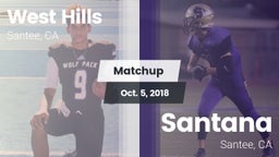 Matchup: West Hills vs. Santana  2018