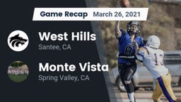Recap: West Hills  vs. Monte Vista  2021