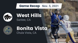 Recap: West Hills  vs. Bonita Vista  2021