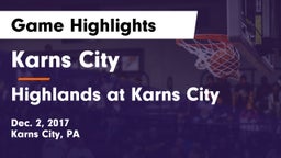 Karns City  vs Highlands at Karns City Game Highlights - Dec. 2, 2017