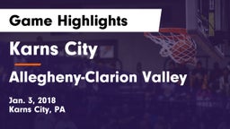 Karns City  vs Allegheny-Clarion Valley  Game Highlights - Jan. 3, 2018