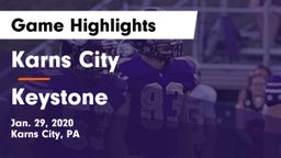 Karns City  vs Keystone  Game Highlights - Jan. 29, 2020