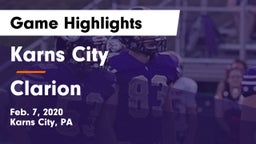 Karns City  vs Clarion  Game Highlights - Feb. 7, 2020