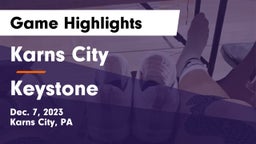 Karns City  vs Keystone  Game Highlights - Dec. 7, 2023