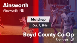 Matchup: Ainsworth vs. Boyd County Co-Op 2016